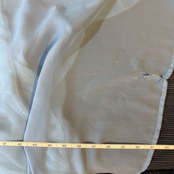 Sleeveless Blue Satin Lace Maxi Dress Womens M Prom Bridesmaid Formal Elegant - Picture 9 of 10